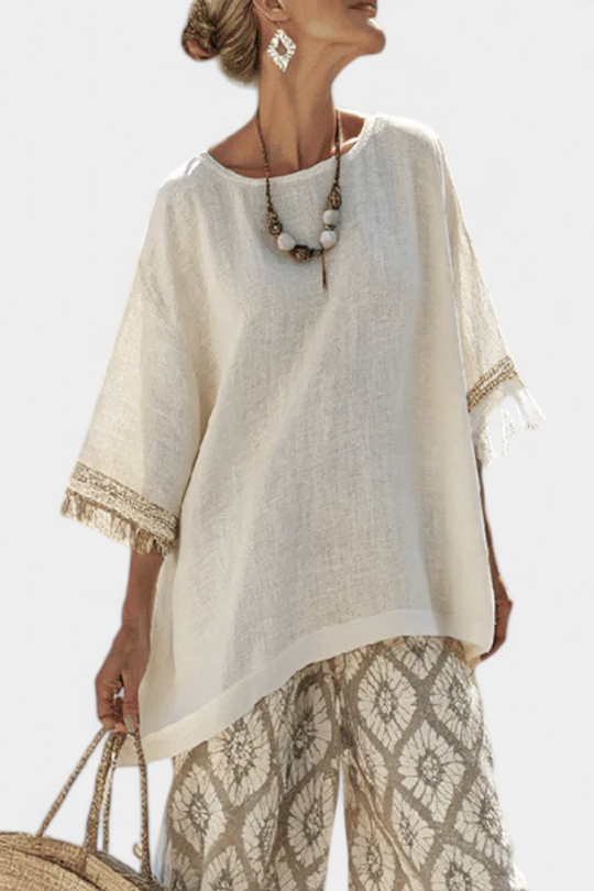 Alverra | Conjunto Sofisticado de Blusa e Calças Casuais