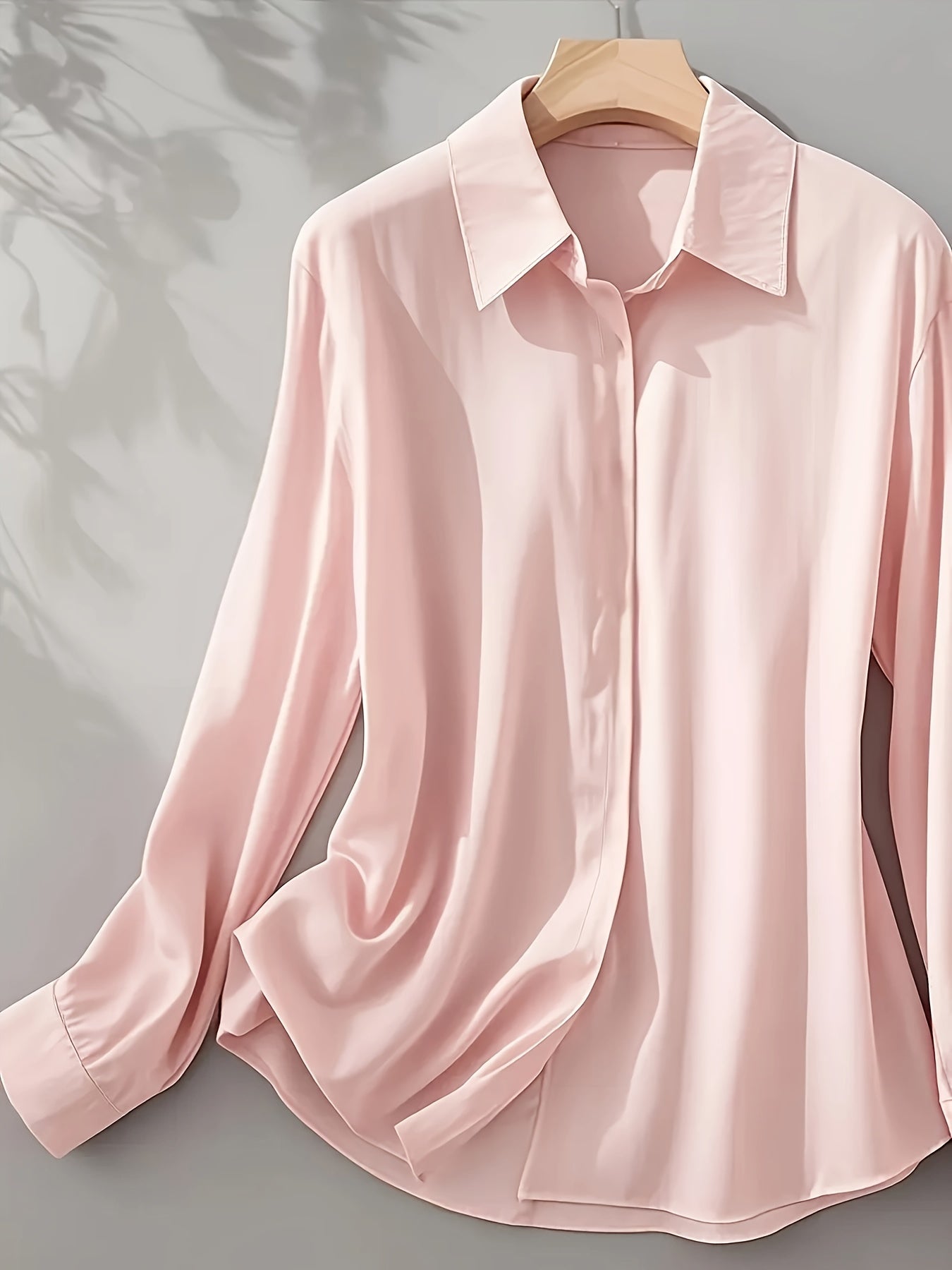 Elenochka - Camisa Estilosa de Manga Longa com Fechamento de Botão