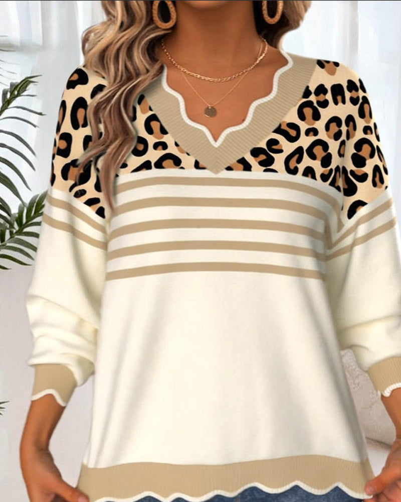 Suéter de Viscose com Estampa de Leopardo