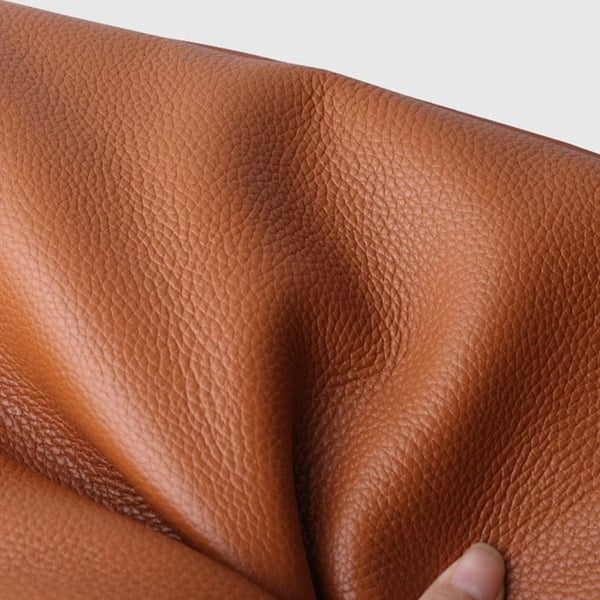 Bolsa de ombro simples em couro genuíno de cor sólida