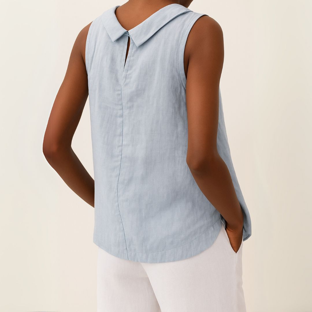 Maria™ | Blusa Sem Mangas com Gola Rolê