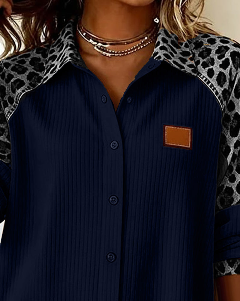 Jordana - Camisa de Gola Botão com Estampa de Leopardo