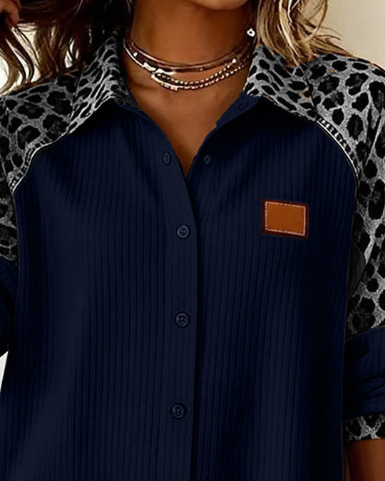 Jordana - Camisa de Gola Botão com Estampa de Leopardo