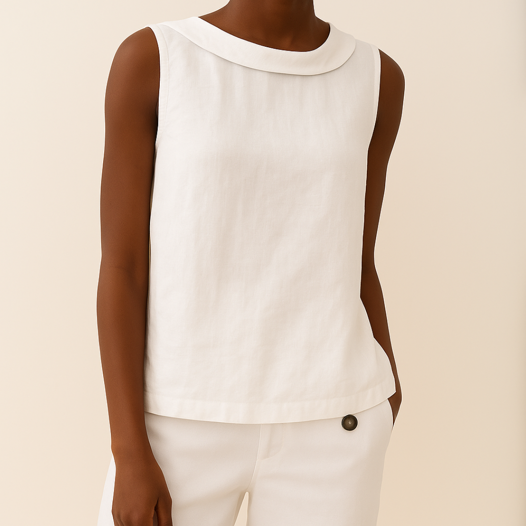 Maria™ | Blusa Sem Mangas com Gola Rolê