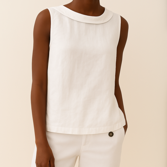 Maria™ | Blusa Sem Mangas com Gola Rolê