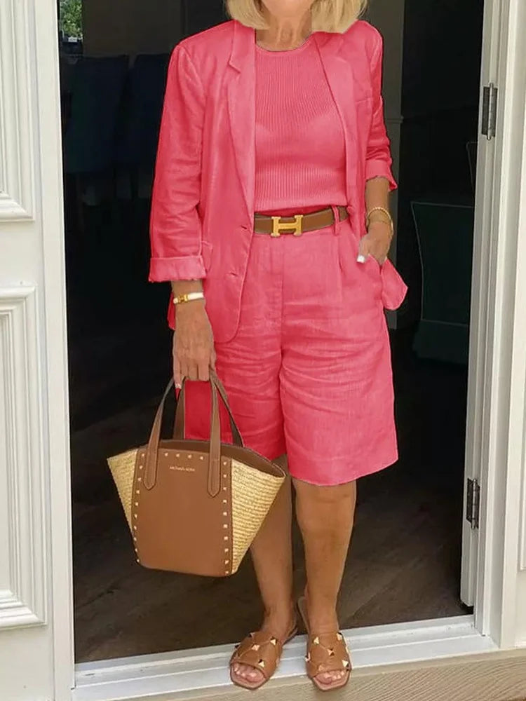 Leontina - Conjunto Completo com Blazer e Shorts