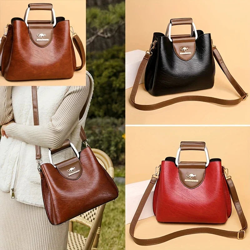 Isabella - Bolsa Bucket de Couro Chic