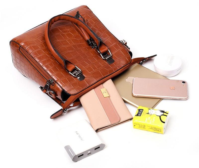 Evelyn - Elegância do Dia a Dia Conjunto de Bolsas de Couro com 4 Peças