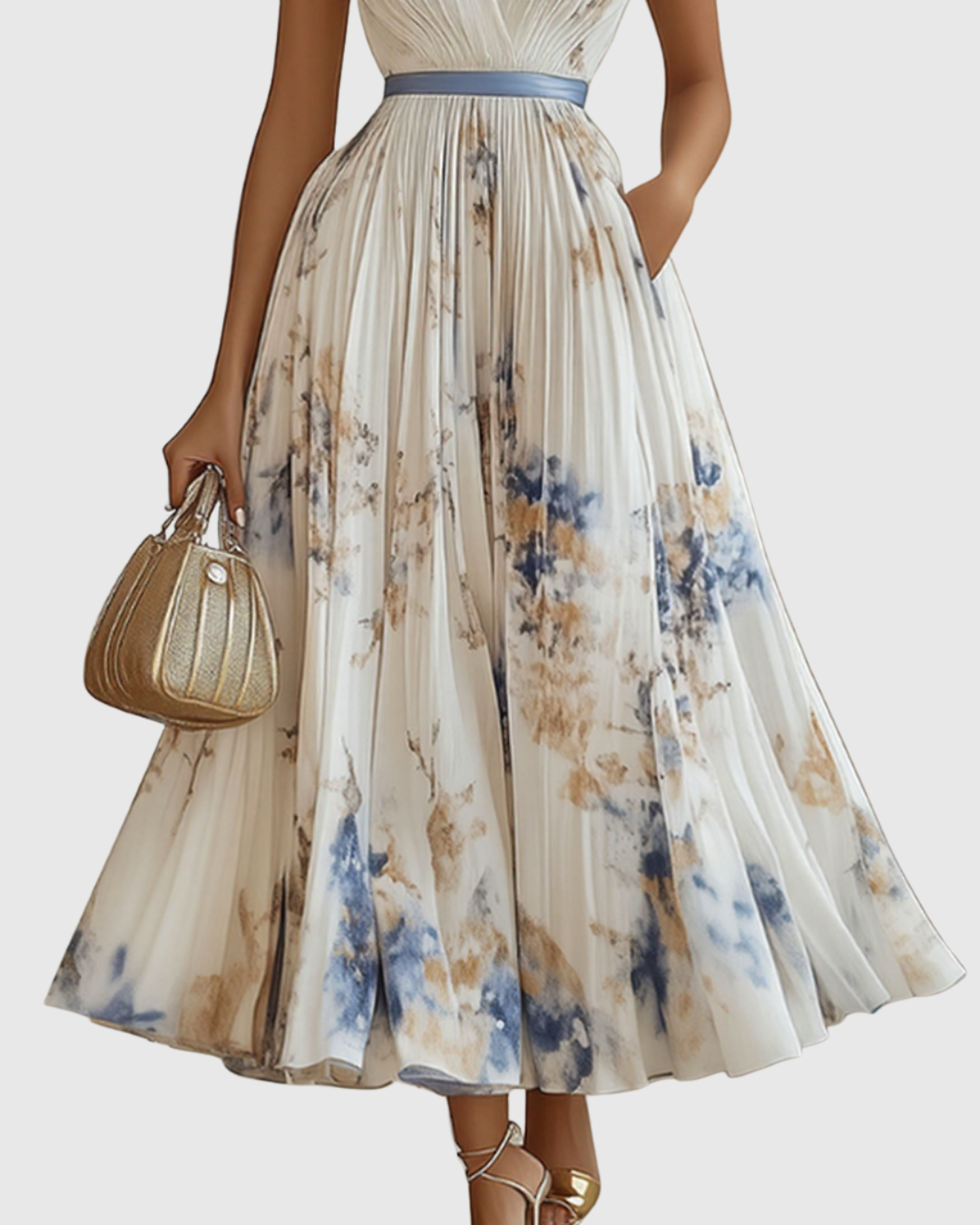 Suzanna - Vestido de Elegância Plissada