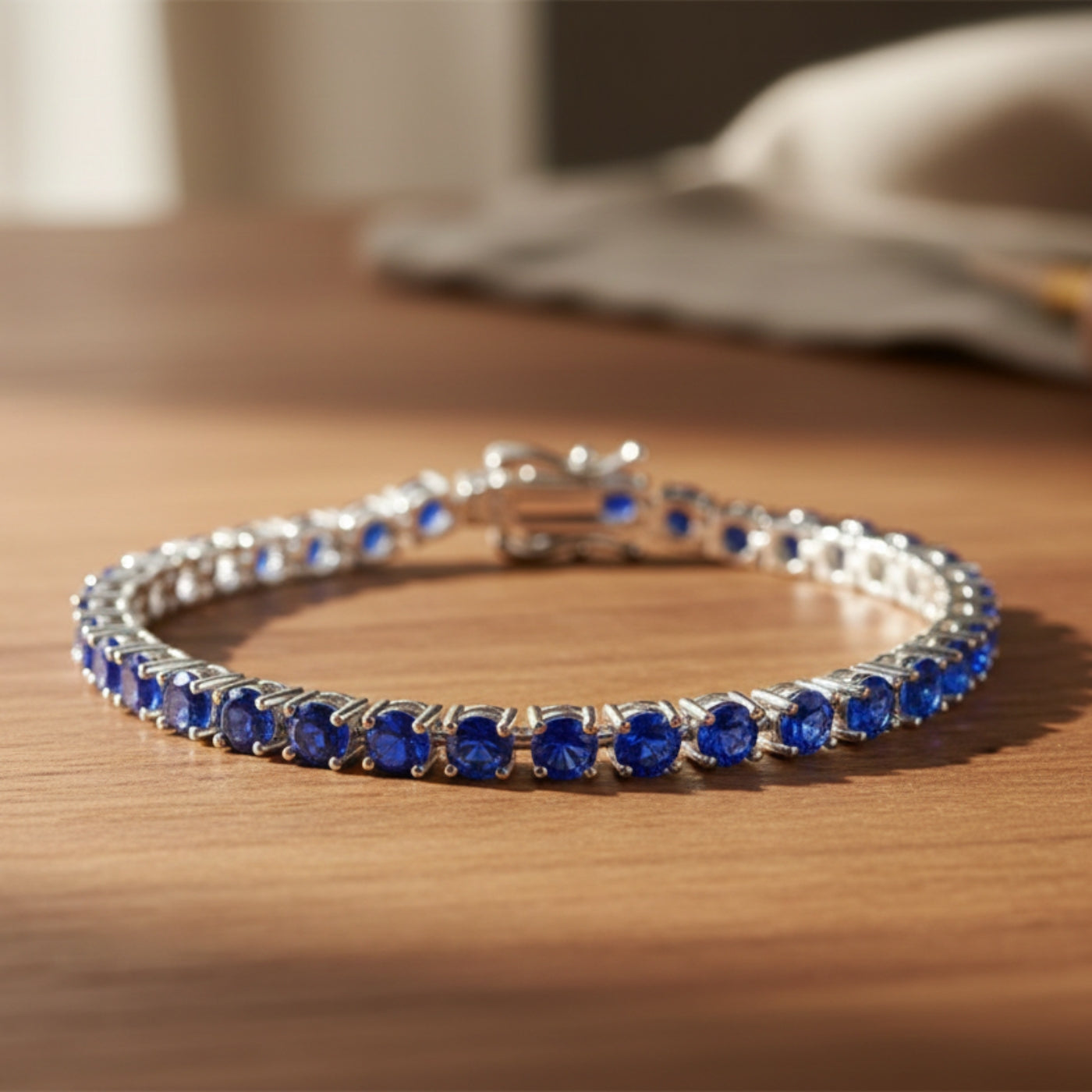 Pulseira de Tênis Safira
