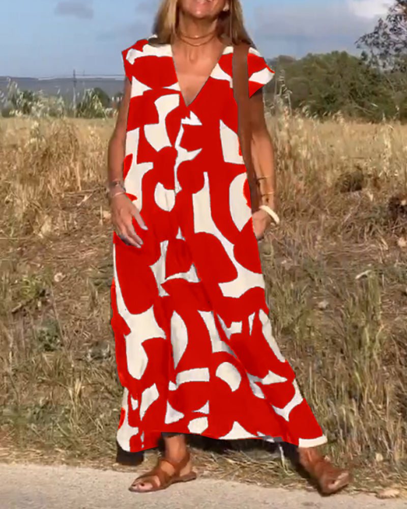 Kendall - Vestido Abstrato Relaxado