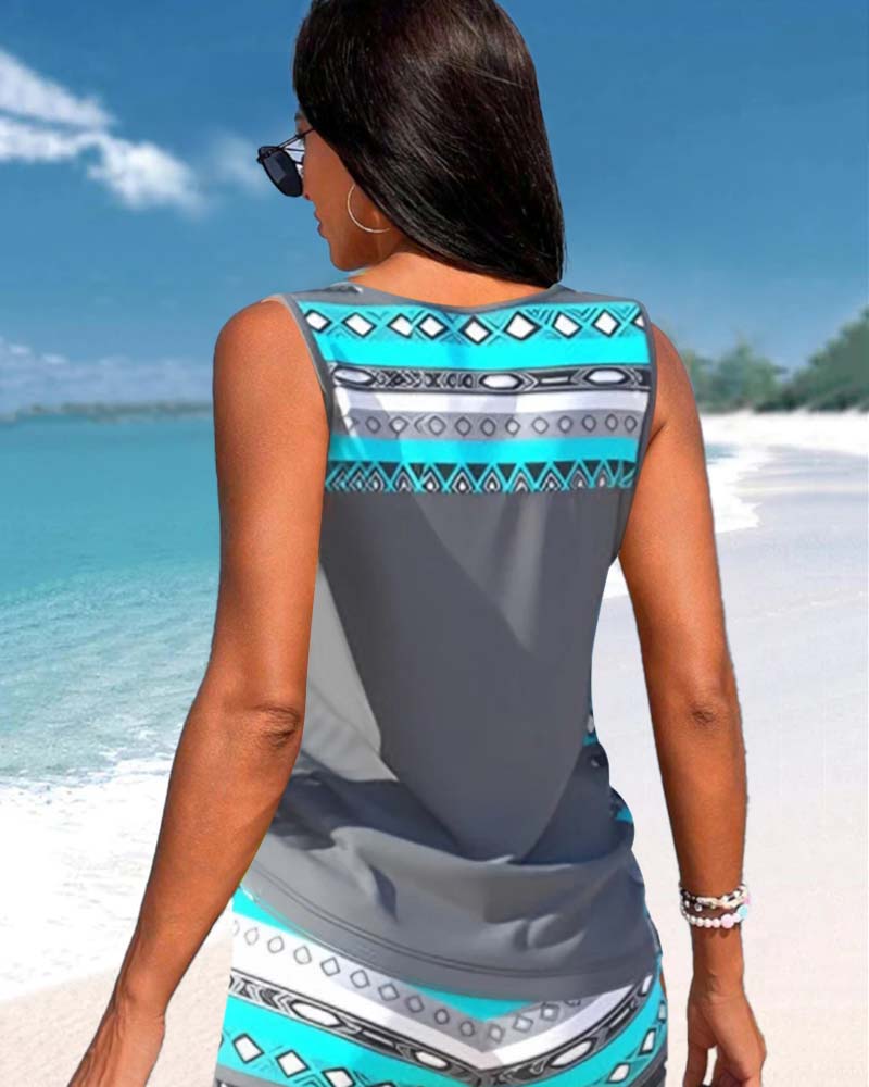 Sylvia | Tankini com Estampa Geométrica