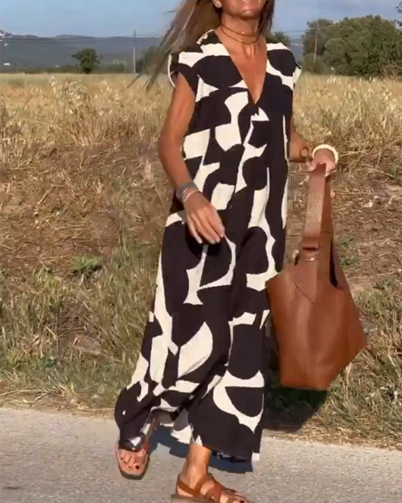 Kendall - Vestido Abstrato Relaxado