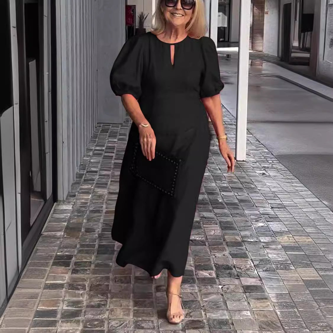 Juliana - Vestido Elegante com Mangas Bufantes