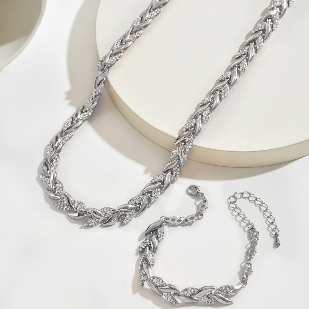 Conjunto Elegante de Cauda de Peixe com Cristais de Vidro