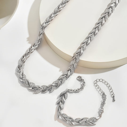 Conjunto Elegante de Cauda de Peixe com Cristais de Vidro