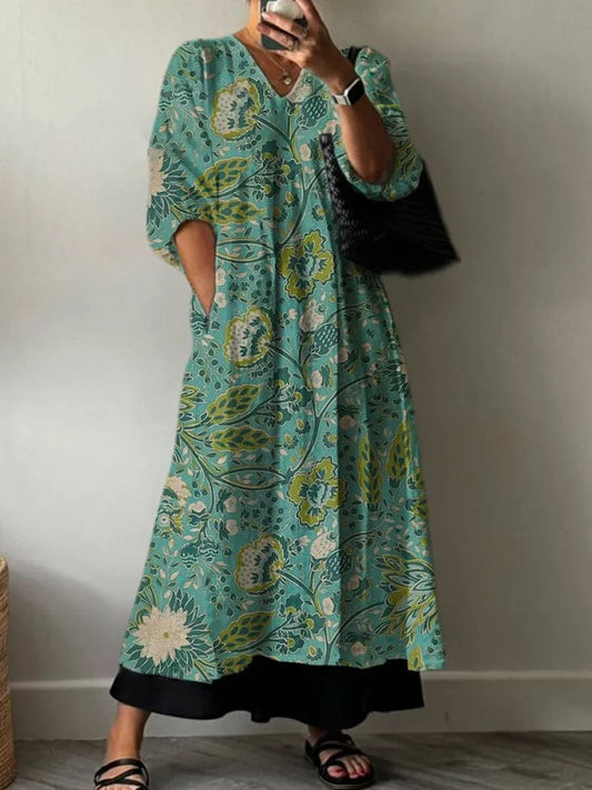 Vestido Elegante com Estampa Floral Paula