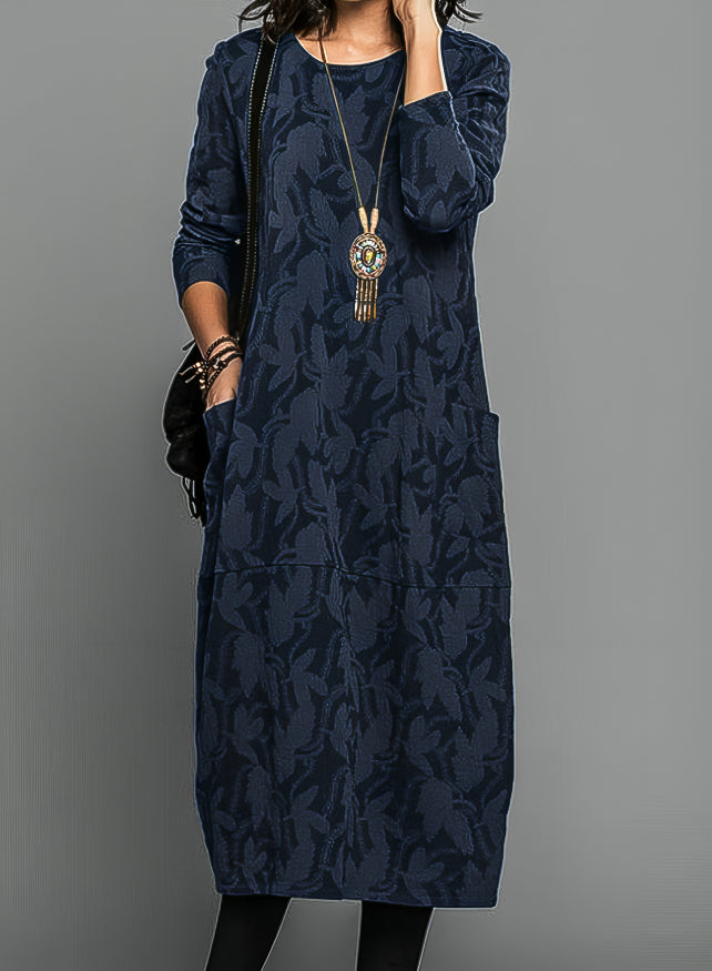 Cassie | Vestido de Inverno Casual com Gola Redonda