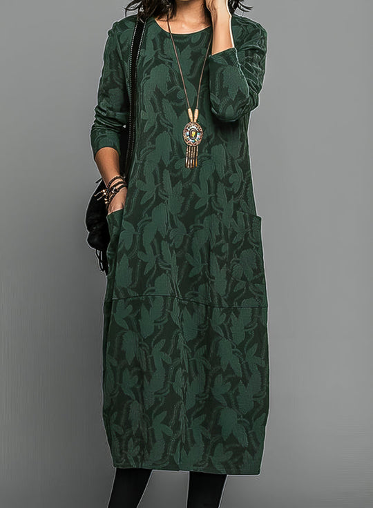 Cassie | Vestido de Inverno Casual com Gola Redonda