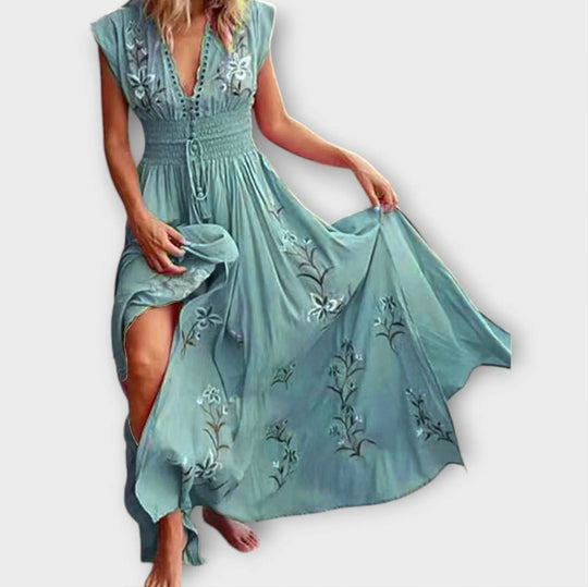 Felizia – Vestido Boho com encantadoras bordados