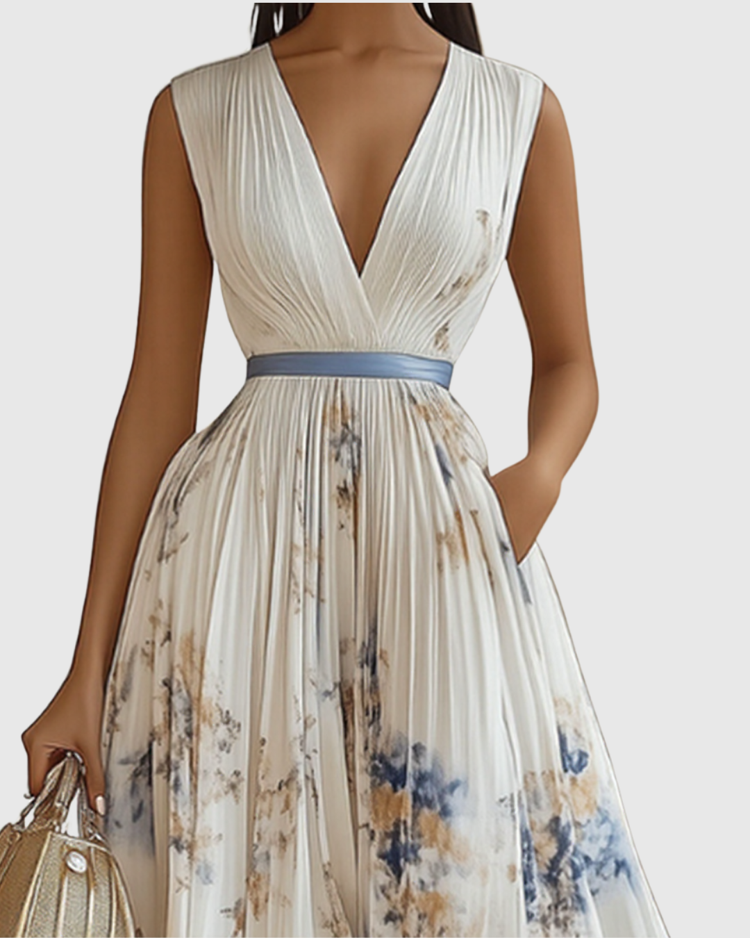 Suzanna - Vestido de Elegância Plissada