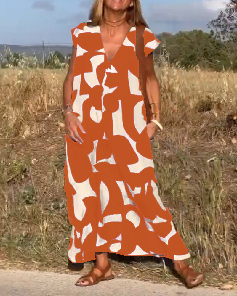 Kendall - Vestido Abstrato Relaxado