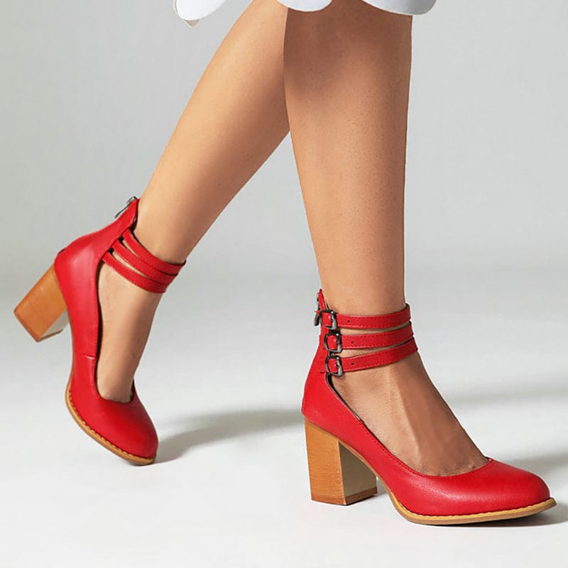 Sapatos de Salto com Fivela Tripla Jadara