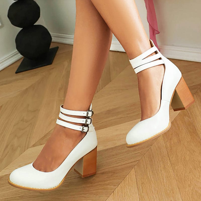 Sapatos de Salto com Fivela Tripla Jadara