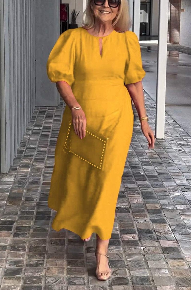 Carla™ - Vestido Elegante com Mangas Bufantes