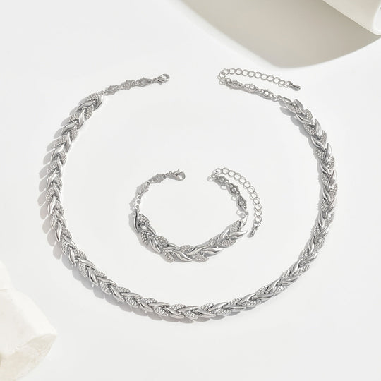 Conjunto Elegante de Cauda de Peixe com Cristais de Vidro