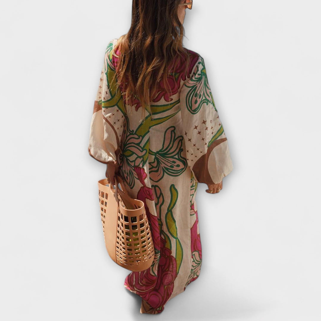 Tracey - Vestido Maxikleid com Amarração