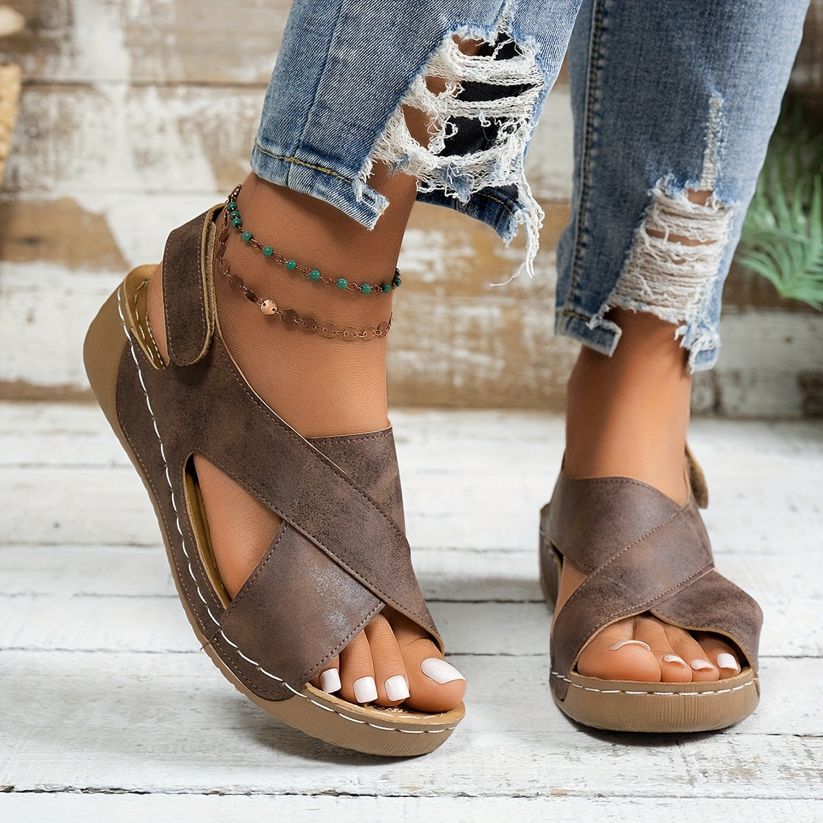 Sandálias Plataforma Wedge Femininas