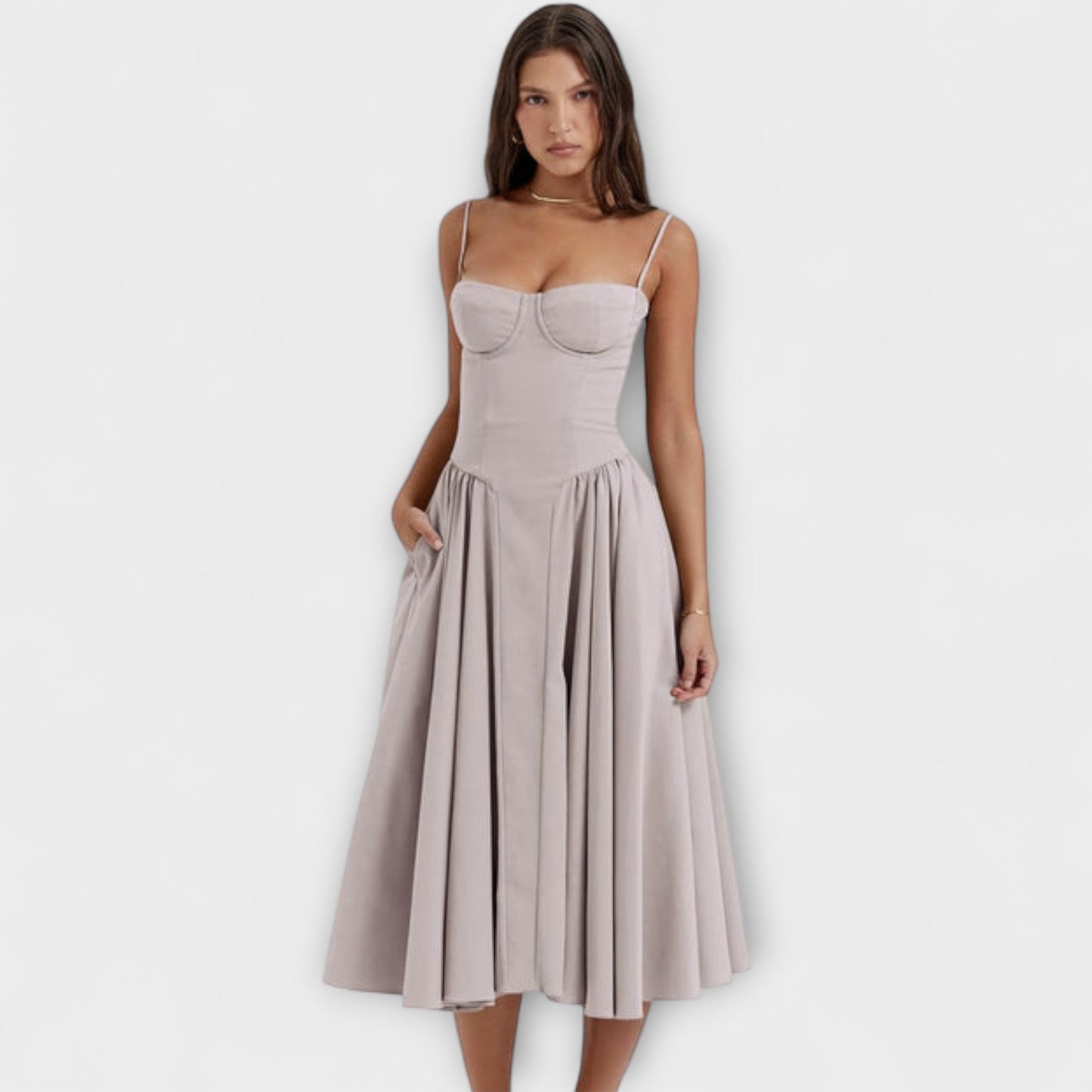 Rosalie - Vestido de Corset Sem Mangas Refinado