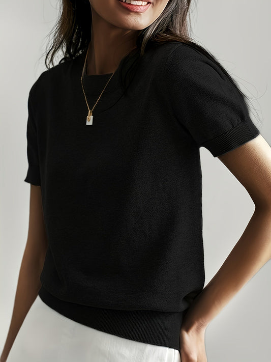 Jacquie - Camiseta Casual de Alta Elasticidade