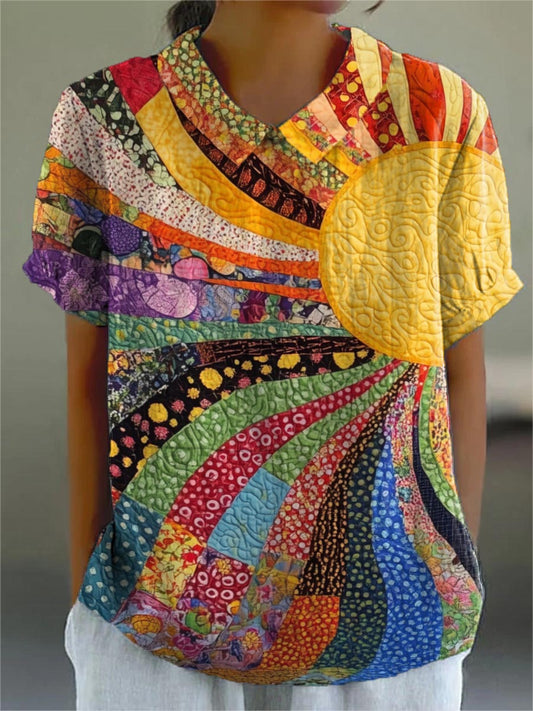 Lila | Camisa Patchwork Sunburst