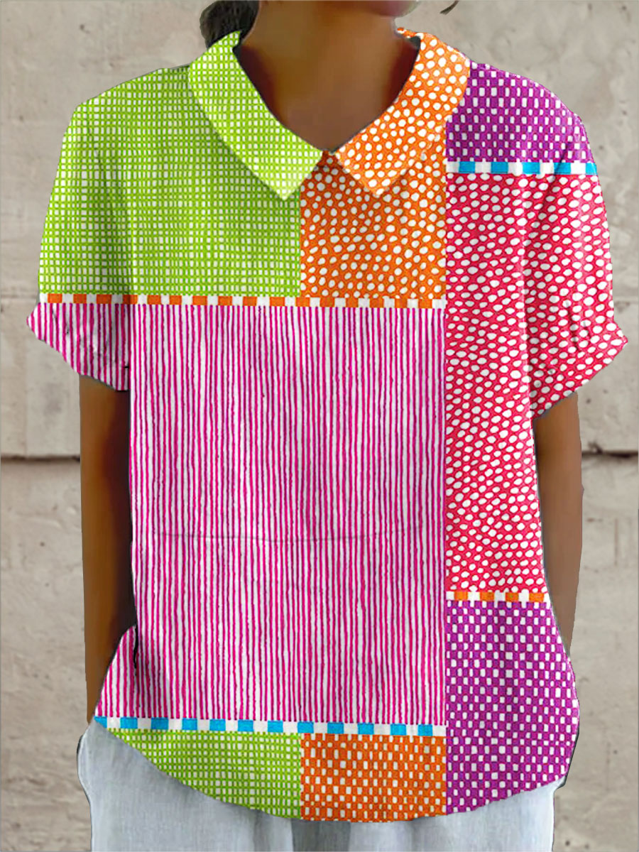 Zoe | Camisa Colorida em Patchwork