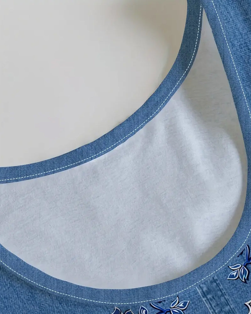 Vestido Sem Mangas com Aparência de Jeans