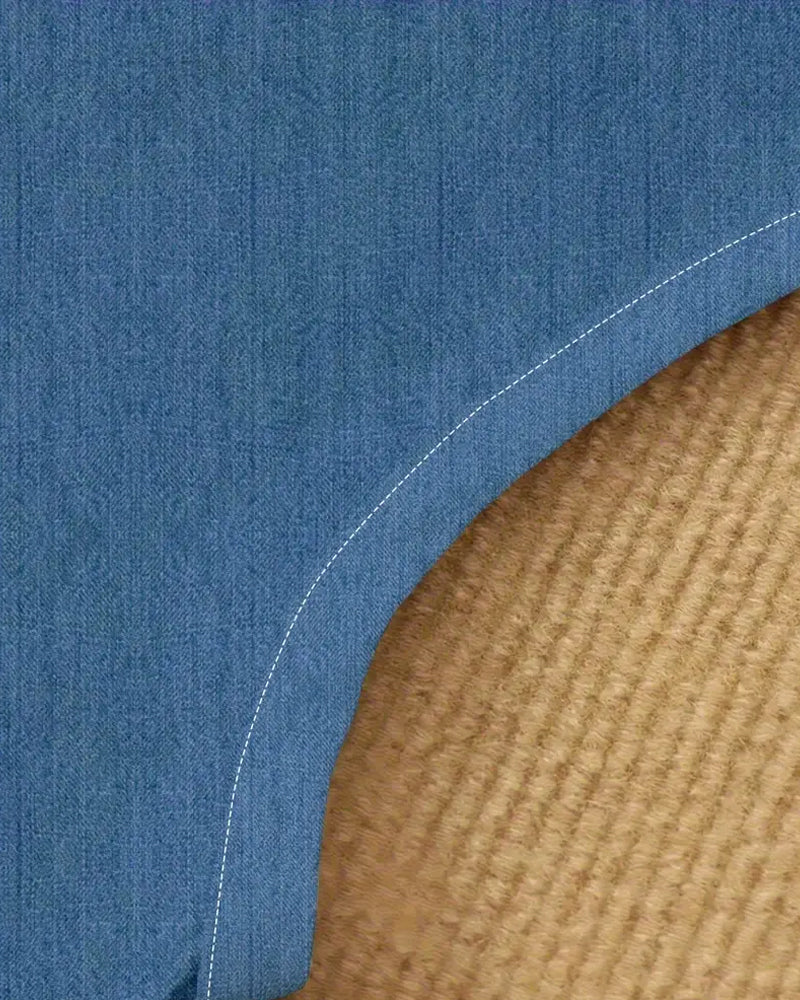 Vestido Sem Mangas com Aparência de Jeans