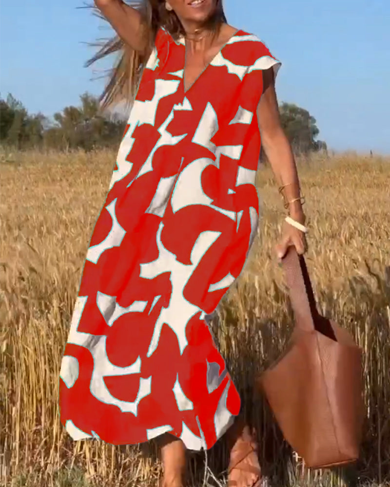 Kendall - Vestido Abstrato Relaxado