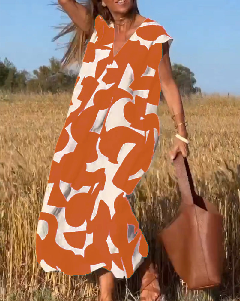 Kendall - Vestido Abstrato Relaxado