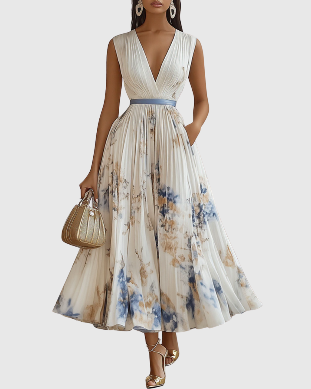 Suzanna - Vestido de Elegância Plissada