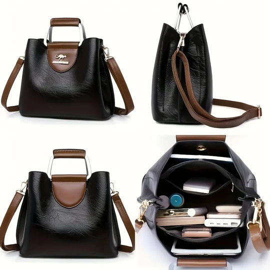 Isabella - Bolsa Bucket de Couro Chic