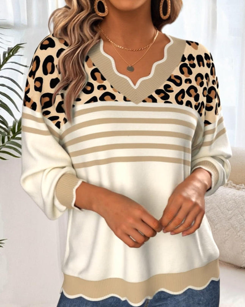 Suéter de Viscose com Estampa de Leopardo