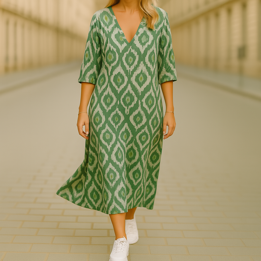 Ghislaine - Vestido Longo com Estampa Boêmia
