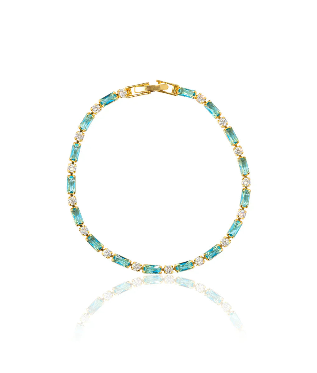 Pulseira Elegante de Turquesa Natural e Ouro