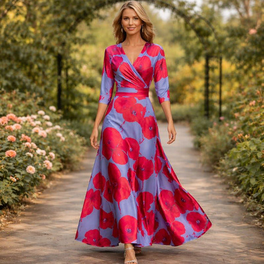 Lillian | Vestido Maxi Fluido Estilo Envelope