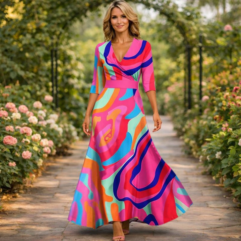Lillian | Vestido Maxi Fluido Estilo Envelope