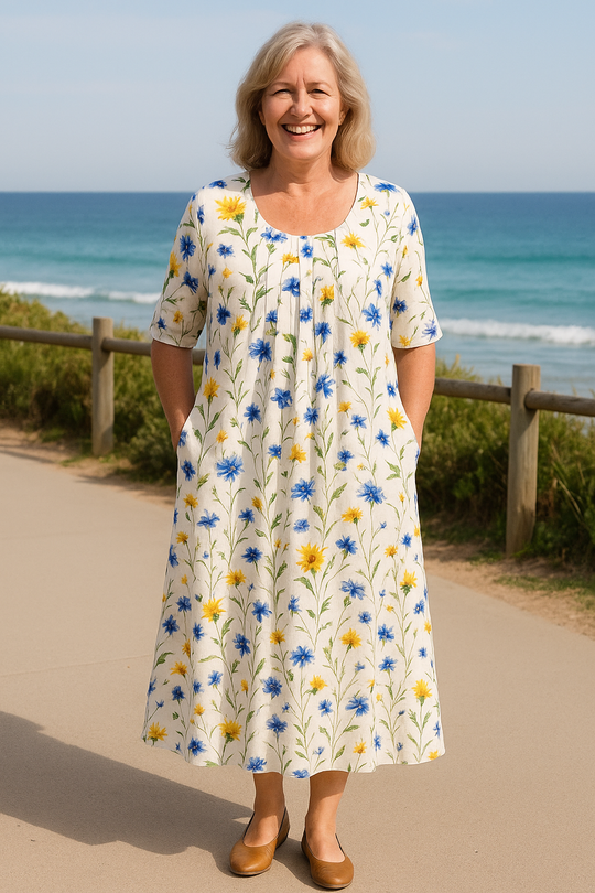 Ivryrose | Vestido - Elegância Fluida – Design Amigo da Barriga