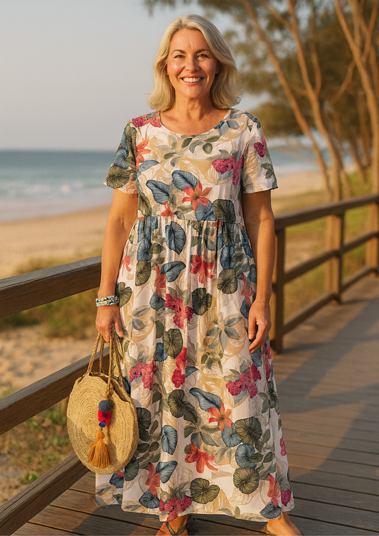 Masie | Vestido Maxi Floral Breezy – Onde o Conforto Encontra a Confiança