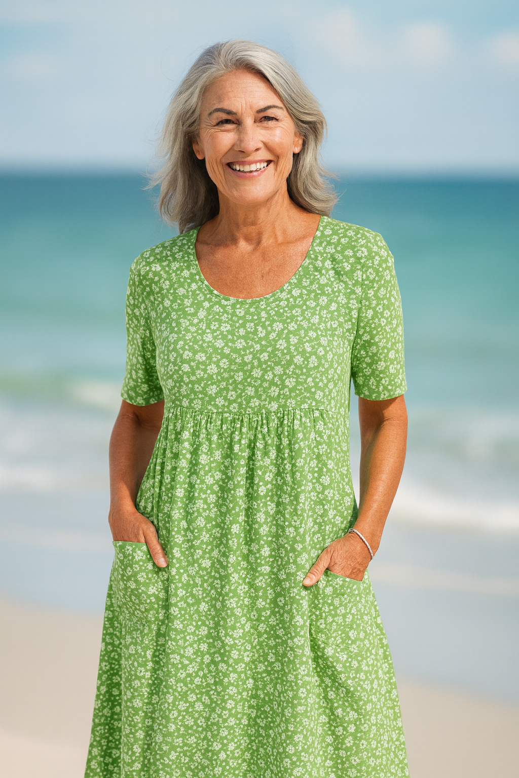 Maribelle | Vestido Midi Floral Sem Esforço - Cobre os braços superiores e a barriga